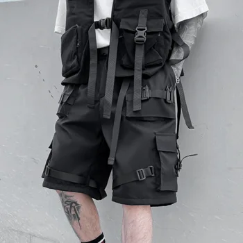 Летняя тактическая одежда 2023 года, шорты-карго, короткие штаны в стиле хип-хоп для мужчин, широкие брюки с множеством карманов, Повседневная уличная одежда