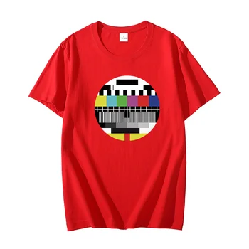 Летняя футболка для мужчин, графические футболки Big Bang Nerd с тестовым изображением на ТВ, повседневные футболки с коротким рукавом, мужская одежда в стиле харадзюку