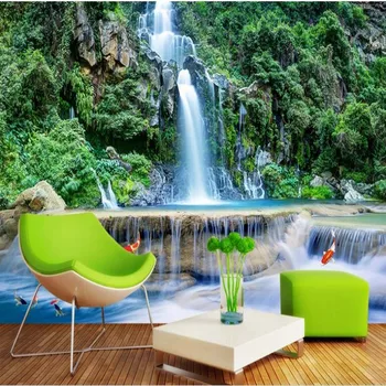 масштабные фрески wellyu на заказ, горные водопады, 3D фрески, пейзажный фон, флизелиновые обои