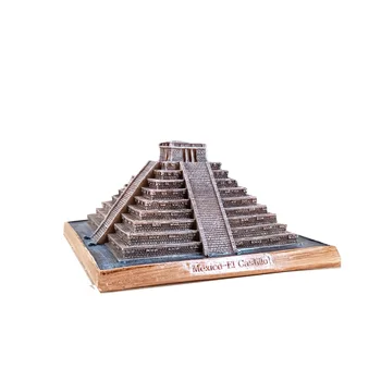 Мексика ЭИ Кастильо Цивилизация Майя Пирамида Цивилизации Всемирно Известное Здание Пейзаж Статуя Миниатюрная Модель Поделка Статуэтка