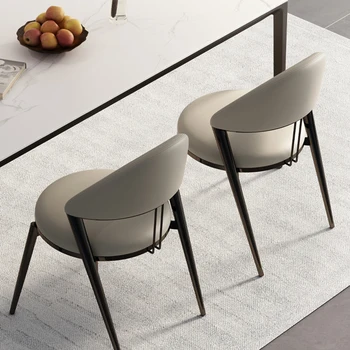 Металлические обеденные стулья Nordic из искусственной кожи для спальни, уникальные дизайнерские обеденные стулья, современная роскошная мебель для столовой Silla WK50CY