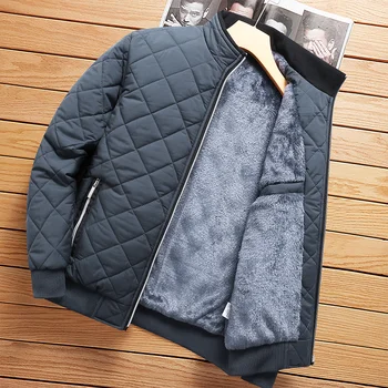 Меховые льняные теплые осенне-зимние куртки для мужчин, модная приталенная куртка с хлопковой подкладкой, утепленная куртка-бомбер со стоячим воротником, пальто 2023