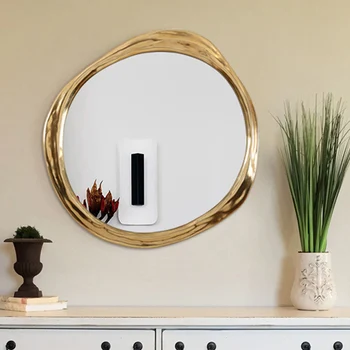 Милое настенное зеркало для макияжа в душе, Эстетическое Нерегулярное настенное зеркало в гостиной, Роскошная настенная роспись в душе, Домашний декор HY50MM