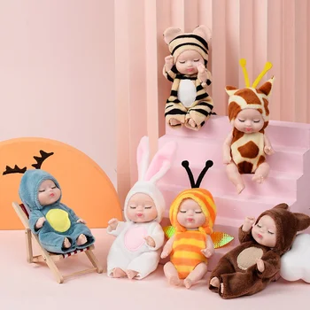 Милые куклы-Реборн, имитирующие успокаивающую куклу 11 * 5 см, пластиковые куклы для девочек, игрушки и аксессуары для одежды, набор игрушек для куклы-Реборн