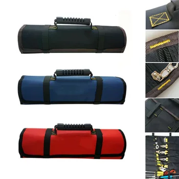 Многофункциональная сумка для инструментов в рулонах, складная сумка для ключей из ткани Оксфорд, Портативная электрическая дрель, сумка для хранения инструментов, органайзер, Держатель сумки