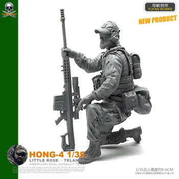 Модель Yufan 1/35 модельных комплектов Фигурка солдата из смолы Us Seal Sniper Hong-04
