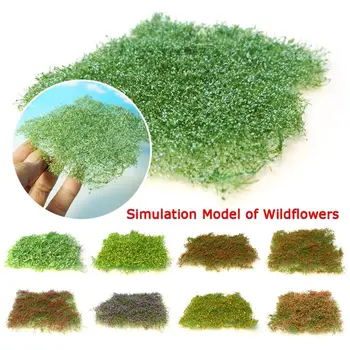 Модель сценария посадки травы в поезде, модель кустарниковой растительности, Миниатюрный садовый декор из ворсовой травы