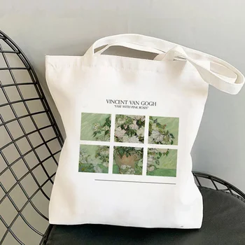 Модная женская сумка для покупок в стиле харадзюку с принтом Ван Гога, холщовая сумка для покупок, женская сумка-тоут, женские сумки через плечо
