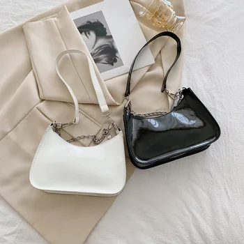 Модная изысканная женская сумка для покупок в стиле ретро, женские сумки-тоут с верхней ручкой, сумки через плечо, кожаная однотонная женская сумка на цепочке
