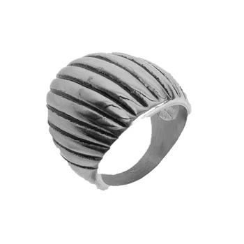 Модное новое кольцо в квадратную полоску из нержавеющей стали в стиле ретро, кольцо из титановой стали