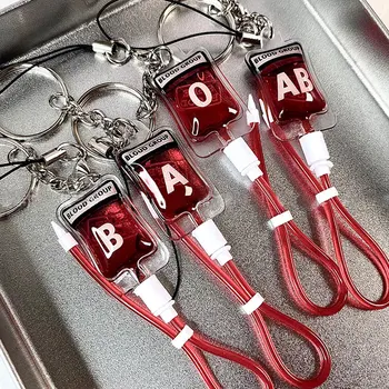 Модные креативные брелки для ключей Blood Pack, смешанные A B O AB, Унисекс, Модная популярная плазменная сумка, Брелки для автомобильных сумок, подарок на День рождения