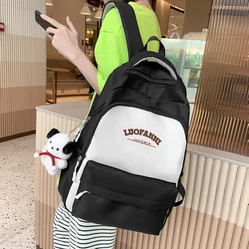Модный Женский рюкзак с панелями, высококачественный нейлоновый Водонепроницаемый рюкзак для ноутбука, женская школьная сумка с несколькими карманами, рюкзак для колледжа