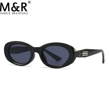 Модный новый продукт Женские овальные солнцезащитные очки в ретро-синей оправе с широкой ножкой, Летний туризм, Защита от солнца, мужские очки UV400