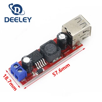 Модуль понижающего преобразователя постоянного тока постоянного тока от 6 В-40 В до 5 В 3A с двойной зарядкой через USB Для автомобильного зарядного устройства LM2596 с двойным USB