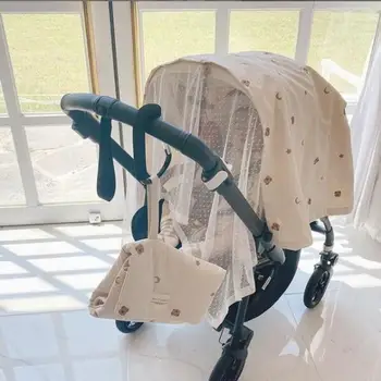 Москитная сетка для коляски, полезная, высокой плотности, простая установка, вышивка, сетка для коляски от насекомых для ребенка