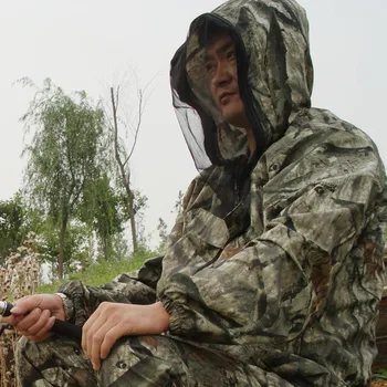 Мужская камуфляжная куртка с бионическими листьями от комаров, уличная куртка, одежда для охоты и рыбалки