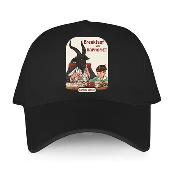 Мужская модная шляпа с принтом фирменная оригинальная кепка Завтрак с Бафометом Дьявол сатана Мужская дышащая бейсболка шляпы бойфренда