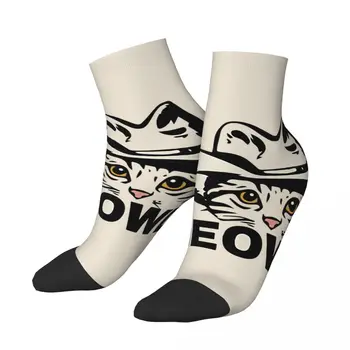 Мужские ковбойские носки MEOWDY с забавным котом Унисекс в стиле хип-хоп с забавным низким носком в подарок
