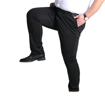 Мужские летние повседневные костюмные брюки, эластичные неглаженые брюки, мужские тонкие брюки, приталенные прямые деловые официальные костюмные брюки W07