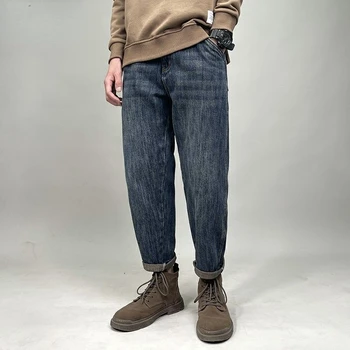 Мужские свободные джинсы в стиле хип-хоп 2023, Осенне-весенняя новинка, уличная одежда, Прямые Мешковатые Широкие брюки, Мужские брендовые брюки Light E79