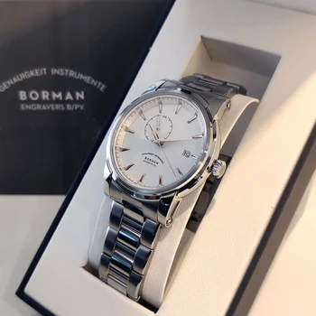 Мужские часы BORMAN Top Luxury Brand, Сапфировое стекло, водонепроницаемые 50-метровые часы, Автоматические Механические часы из нержавеющей стали с датой