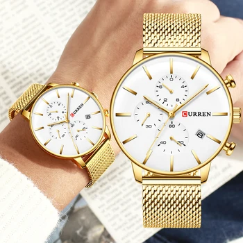 Мужские часы CURREN, модные кварцевые наручные часы для мужчин, классические часы с хронографом, повседневные спортивные часы, водонепроницаемые Relogio Homem