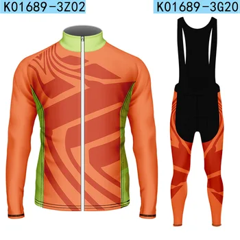 Мужской комплект из майки и брюк с оранжевым принтом, одежда для велоспорта на горных велосипедах с длинным рукавом, Дышащая велосипедная одежда MTB