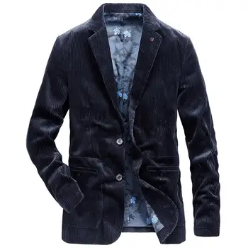 Мужской костюм, пальто, весна и осень, новый ретро-вельветовый лацкан, простое однотонное повседневное пальто большого размера