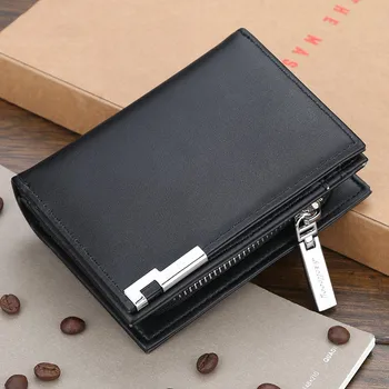Мужской кошелек, короткая модная повседневная сумка для органайзера, кошелек на молнии большой емкости
