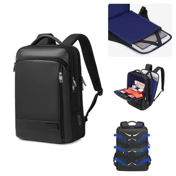 Мужской рюкзак для бизнеса, ударопрочный 15, 15,6, 16-дюймовый ноутбук USB TypeC с подзарядкой, Многослойная легкая школьная сумка для студентов