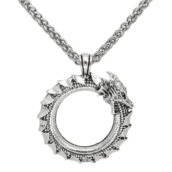 Мужской скандинавский амулет викинга, Дракон, скандинавское ювелирное ожерелье с подарочным пакетом Valknut
