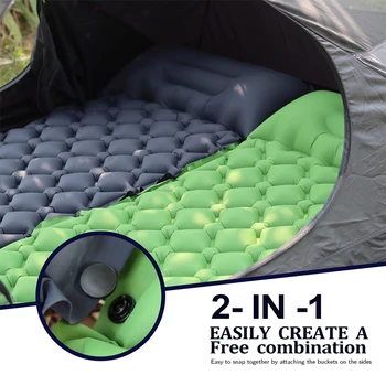 Надувной матрас, спальный коврик из ТПУ, встроенный надувной насос, Сверхлегкий воздушный коврик с подушками, портативная надувная кровать для кемпинга на открытом воздухе