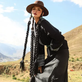 Народная тибетская одежда китайского меньшинства, одежда для танцев, костюм Лхасы, традиционная повседневная одежда для Тибета