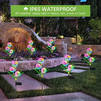 Наружные солнечные садовые фонари с 2 режимами, солнечные цветы одуванчика, Водонепроницаемый светильник IP65 для украшения сада, лужайки, двора, свадьбы.