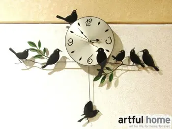 настенные часы украшение дома кварцевые часы картина часы morden design birds уникальный подарок craft times sweep