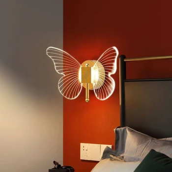 Настенный светильник LED Современный минималистичный Бабочка Украшение дома Освещение спальни