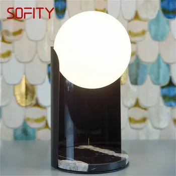Настольная лампа SOFITY Nordic с современным стеклянным абажуром, Настольная лампа LED Для домашнего декора, Гостиная, Спальня