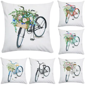 Настраиваемая наволочка с садовым цветком, велосипедная наволочка, мягкая наволочка для гостиной, спальни, дивана-кровати, стула, эстетика