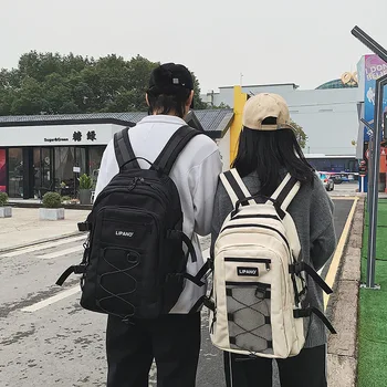 Нейтральный школьный рюкзак в стиле ретро для студентов колледжа, школьный рюкзак большой емкости для пары, дорожный рюкзак, двойная сумка через плечо