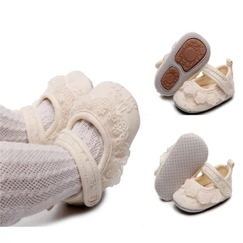 Новая весенняя кружевная детская однотонная обувь для ходьбы, модная противоскользящая удобная детская обувь для девочек, товары для новорожденных
