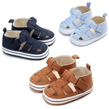 Новая детская обувь для первой прогулки на весну-лето-осень, однотонные красивые детские сандалии с мягкой резиновой подошвой и вырезами, обувь для малышей CZ29