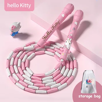 Новая скакалка Sanrio Kawaii Hello Kitty, милые школьные принадлежности для студентов из аниме, домашние упражнения, Бамбуковый узел, скакалка для девочек