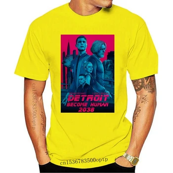 Новая футболка Detroit Become Human Футболка Detroit Become Human 2038 с принтом, футболка с короткими рукавами, летняя футболка XXX Man из 100 хлопка