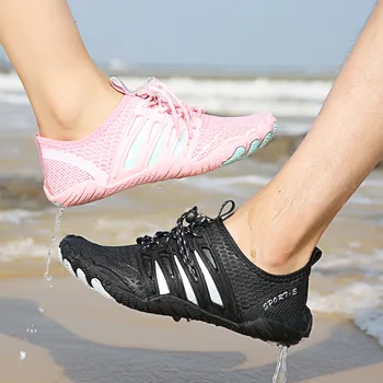 Новое поступление Пляжной обуви Для дрифтинга, езды на велосипеде, плавания босиком, водных ботинок, розовых, черных, больших размеров, сандалий для женщин и мужчин