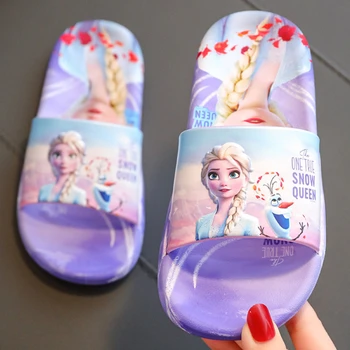 Новые детские сандалии, тапочки замороженной принцессы Эльзы, летние нескользящие шлепанцы EVA, детская водная обувь, тапочки для душа для маленьких девочек