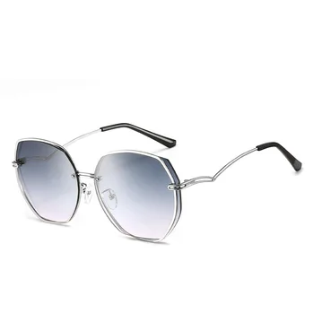 Новые модные бескаркасные солнцезащитные очки в металлической оправе, винтажные многоугольные весенне-летние солнцезащитные очки женские UV400