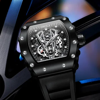 НОВЫЕ мужские часы бренда ONOLA Creative Fashion, кварцевые наручные часы с хронографом, кожаный ремешок, светящиеся стрелки, водонепроницаемые часы