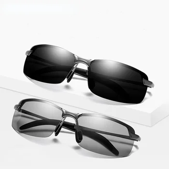 Новые поляризованные Солнцезащитные очки, меняющие цвет, Мужские Классические Очки для работы с металлом, Женские Очки для путешествий, вождения, езды на велосипеде, Солнцезащитные очки с защитой от ультрафиолета