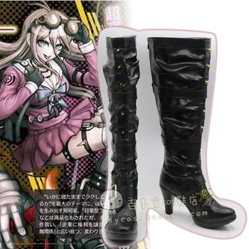 Новый высококачественный Danganronpa V3 Killing Harmony Iruma Miu Rabbit Косплей Ботинки с заклепками Обувь Косплей Костюм Черный