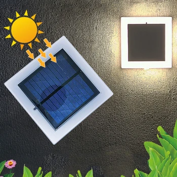 Новый квадратный светодиодный корпус солнечной энергии сад водонепроницаемое освещение декоративный настенный светильник открытый ночной свет Внутренний двор декоративный
